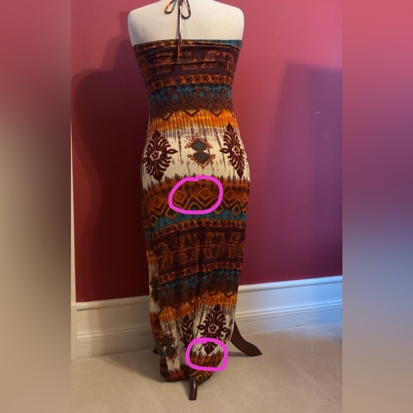 Vintage wet seal maxi dress size large strapless tribal - Picture 12 of 12